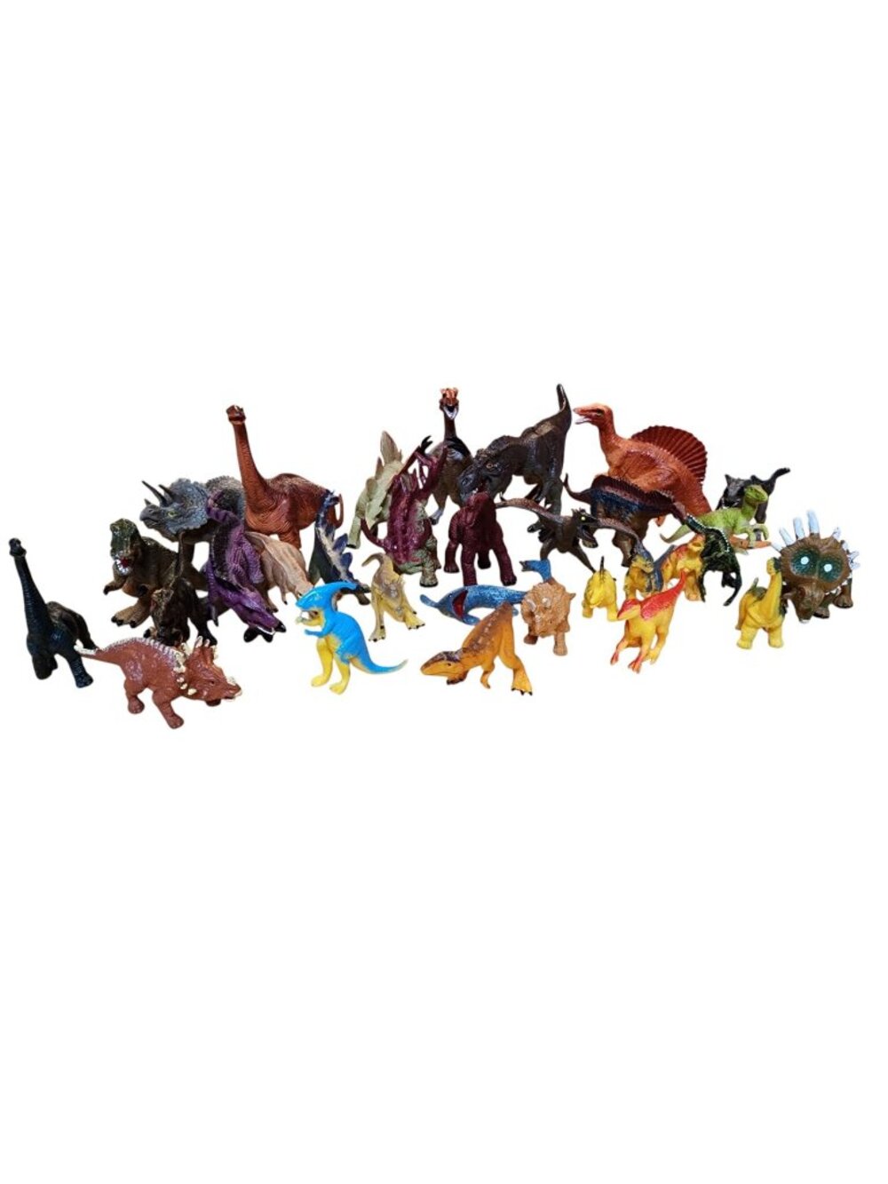 Lot Of 35 Plastic Dinosaur Figurines TRex, Triceratops,